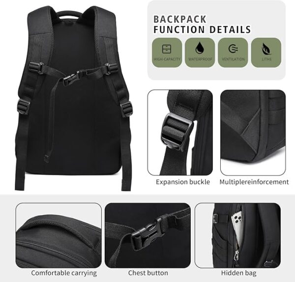Wotony Military tactical backpack, backpack for men black small tactical assault bag - Image 6