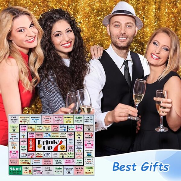 Drinking Board Games for Adults, Rubber Mat Drinking Board Game, Funny Party Interactive Drinking Games for Game Night, Birthday, Family Play or Any Occasion, Age 21+, 2-8 Players - Image 6