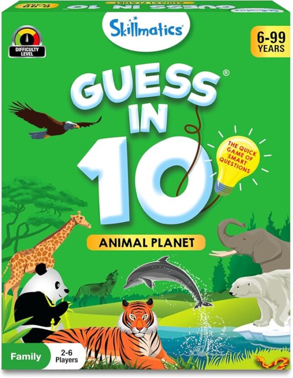 Skillmatics Guess in 10 Animal Planet, Card Game, Perfect for Boys, Girls, Kids, Teens, Adults Who Love Animals, Trivia Games, Travel Games, Gifts for Ages 6, 7, 8, 9, 10, and Up - Image 2