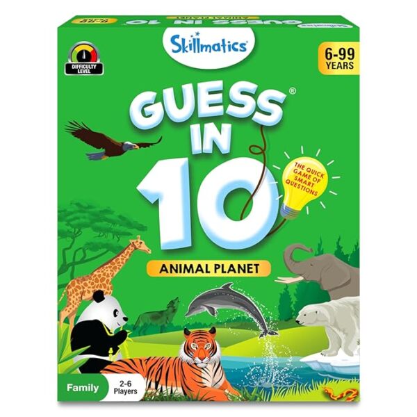 Skillmatics Guess in 10 Animal Planet, Card Game, Perfect for Boys, Girls, Kids, Teens, Adults Who Love Animals, Trivia Games, Travel Games, Gifts for Ages 6, 7, 8, 9, 10, and Up