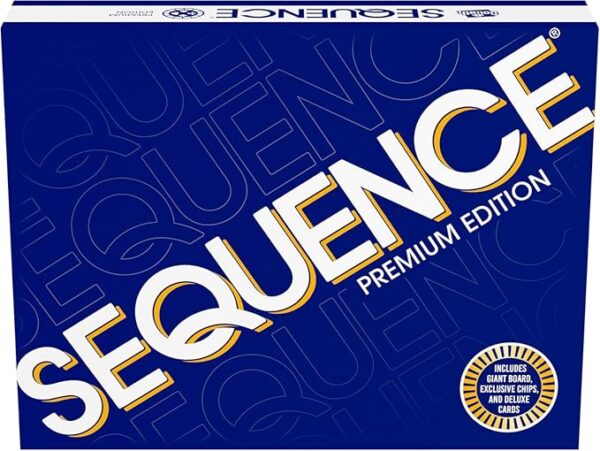 Sequence Premium Edition - Stunning Set with Giant Board (20.25 x 26.25 inches), Exclusive Chips and Deluxe Cards by Goliath, Blue, for Ages 7+ - Image 2
