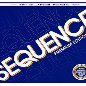 Sequence Premium Edition - Stunning Set with Giant Board (20.25 x 26.25 inches), Exclusive Chips and Deluxe Cards by Goliath, Blue, for Ages 7+