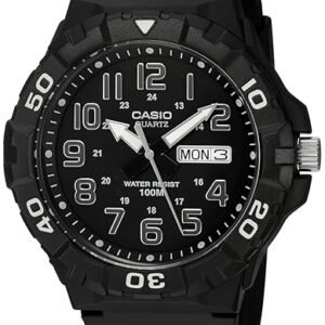 Casio MRW200H Series | Men's Analog Watch | Sporty Design | 100 Meter Water Resistance | Date Display | Rotary Bezel | Regular Time Keeping (HR, Min, SEC, PM, Date, Day) | 3 Year Battery