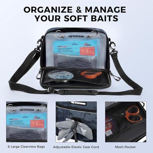 KastKing BaitSpace 50L Fishing Tackle Backpack with Removable Bait Binder & 4 Tackle Boxes, Rod Holders Storage Fishing Gear - Image 6