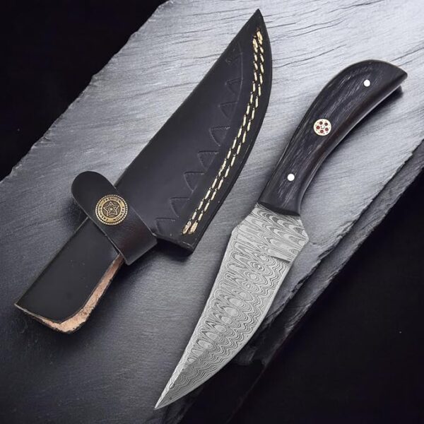TR-1168 Custom Handmade Damascus Steel 8 Inches Bushcraft Knife - Perfect Grip Engineered wood Handle - Image 3