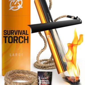 Fire Starter Survival Tool - All-in-One Flint and Steel Fire Starter Kit (Large and Rope Refill)