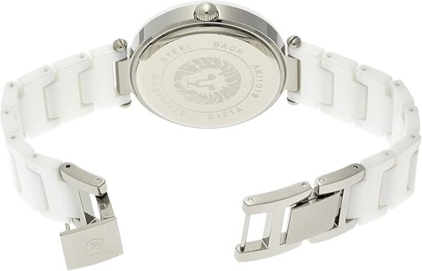Anne Klein Women's Black Ceramic Bracelet Watch with Diamond Accent - Image 4