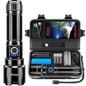 Flashlight Rechargeable, High Lumens Super Bright Flashlights - Zoomable, 5 Light Modes, IP67 Waterproof, Powerful Long Lasting Handheld Flash Light for Emergencies, Camping, Hiking