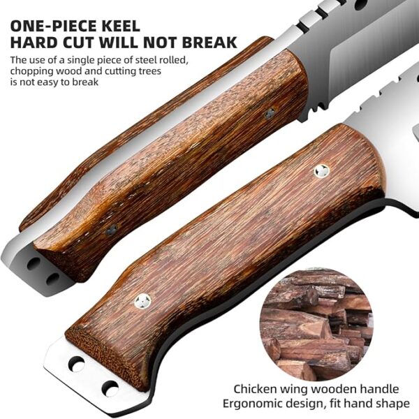 Machete with Sheath for Cutting Trees Heavy Duty, for Yard Work and for Bushcrafting Knife Sickle for Clearing Brush Garden Tools Construction Blade - Image 6