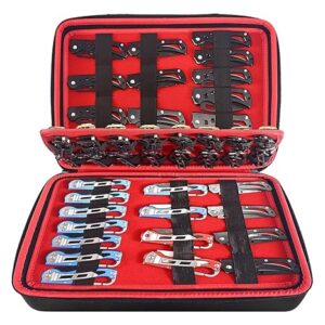 Knife Display Case for 62 Pocket Knife,Knife Case,Folding Knife Storage Case,Butterfly Knife Storage Carrier,Knives Roll Collection Pouch Carrier Bag for Survival Tactical Outdoor for EDC Mini Knife