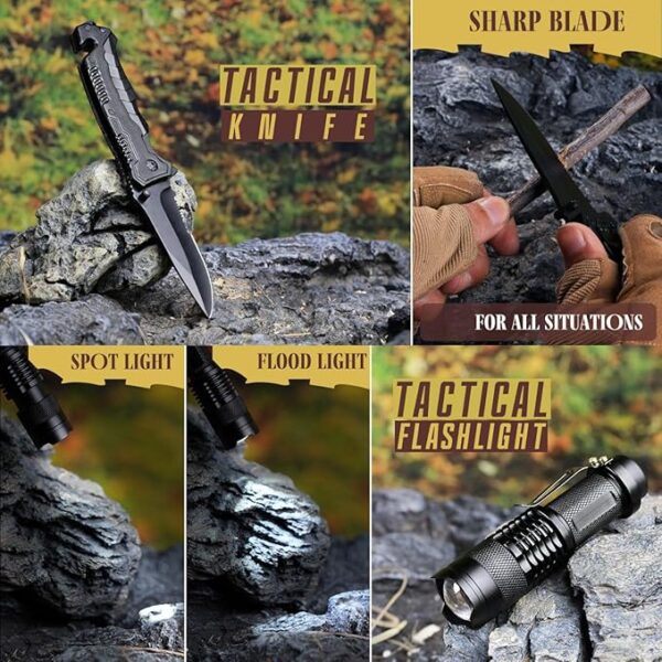 Gifts for Dad Men Husband Fathers Day, Survival Kit, Emergency Survival Gear and Equipment 14 in 1, Anniversary Birthday Gifts for Him Boyfriend, Hunting Fishing Camping Accessories, Cool Gadget - Image 3