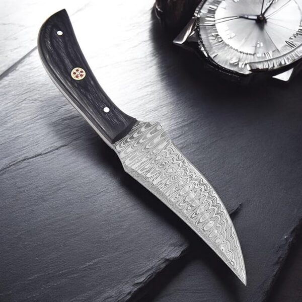 TR-1168 Custom Handmade Damascus Steel 8 Inches Bushcraft Knife - Perfect Grip Engineered wood Handle - Image 6