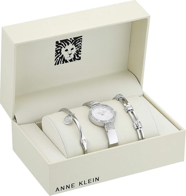 Anne Klein Women's Premium Crystal Accented Watch and Bracelet Set - Image 4