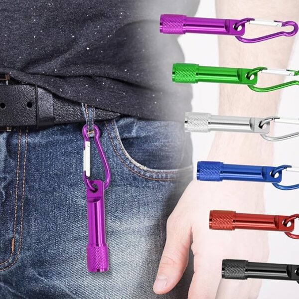 30 Pack Mini Keychain Flashlights Bulk, Ultra-Bright LED Metal Carabiner Clip Lights,Compact Emergency Lights for Camping, Hiking, Cycling, Survival Kits(30) - Image 6