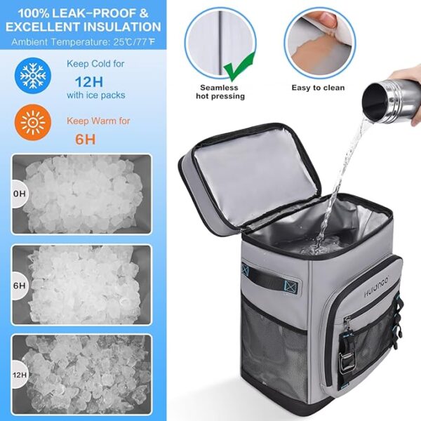 Large Waterproof Insulated Cooler Backpack for Men & Women, Leak Proof Cooler Backpack for Camping, Beach, Fishing, Picnic, Travel, Outdoor, 30L, 48Cans - Image 4