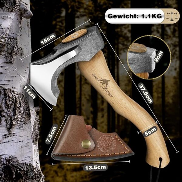 Purple Dragon Camping Hatchet 14.7 Inch, Fixed Blade Survival Knife with Kydex Sheath - Image 5