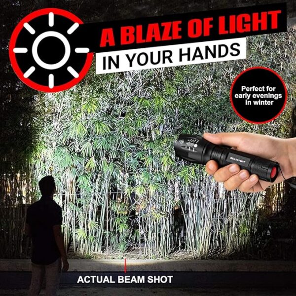 GearLight LED Flashlights - Mini Camping Flashlights with High Lumens, 5 Modes, Zoomable Beam - Powerful, Bright, and Versatile Tactical Flash Light for Outdoor and Home Use - Image 5