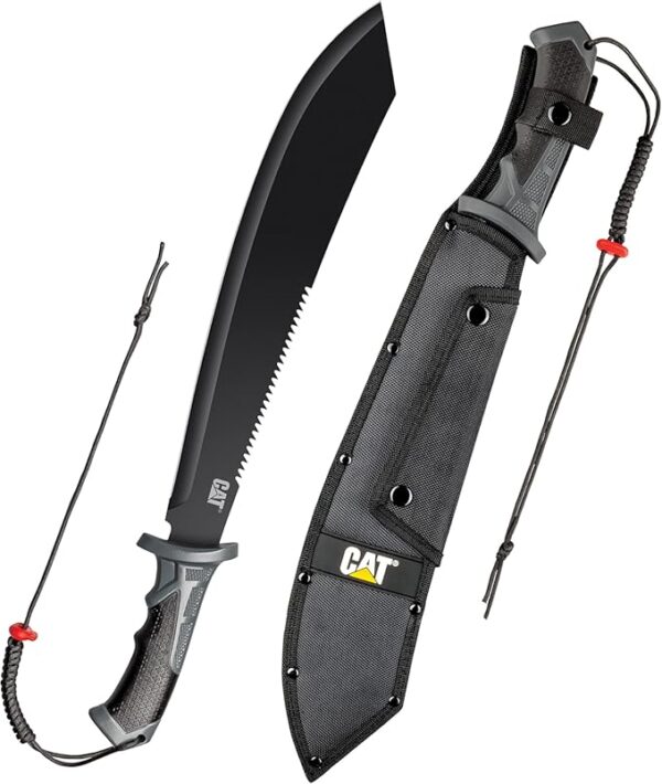 Cat Machete 21-Inch Blade with Shoulder Strap Sheath, Inch, Stainless Steel Blade Knife, Cut Brush Clearing, Hiking, Camping, Gardening - Black 980619ECT - Image 2