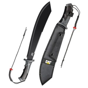 Cat Machete 21-Inch Blade with Shoulder Strap Sheath, Inch, Stainless Steel Blade Knife, Cut Brush Clearing, Hiking, Camping, Gardening - Black 980619ECT