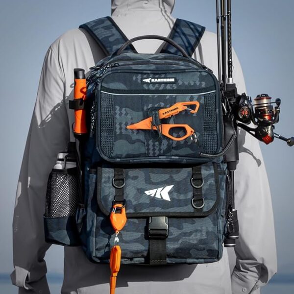KastKing BaitSpace 50L Fishing Tackle Backpack with Removable Bait Binder & 4 Tackle Boxes, Rod Holders Storage Fishing Gear - Image 3