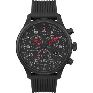 Timex Expedition Field Chronograph 43mm Menâs Analog Watch | INDIGLO Backlight | Durable Comfortable Adjustable Strap | Rugged Outdoor Watch | 100M Water Resistance