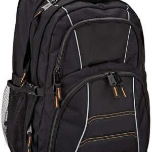Amazon Basics Laptop Backpack for School, Work, Travel, Fits Up to 17-inch Laptops, Binders, Black
