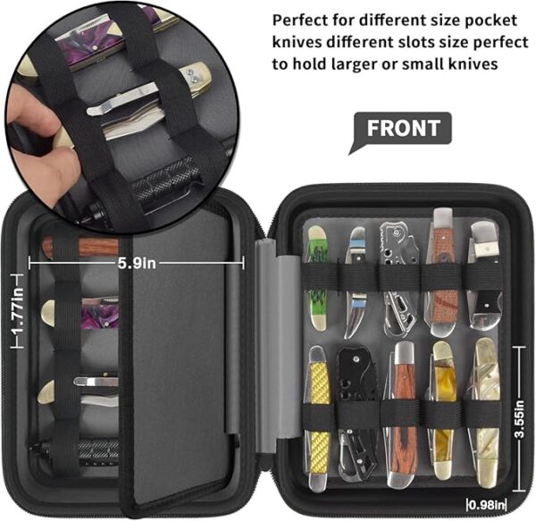 ANKHOH Knife Display Case, 24+ Folding Knife Collection Storage Organizer Holder, Small Knives Protector Box for Tactical/Hunting/Edc/Survival (Grey) - Image 4
