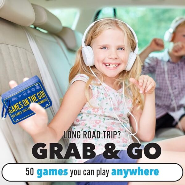 Games on the Go by Continuum Games - Portable Roadtrip Family Games to Challenge and Entertain for 2+ players , Blue - Image 3
