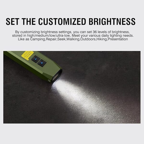 Everyday Carry Flat EDC Flashlight Rechargeable 1000 Lumens with Green Beam, programmable Mode ï¼USB C,Magnetic Base for Night Duty, Emergency Repairï¼Green - Image 5