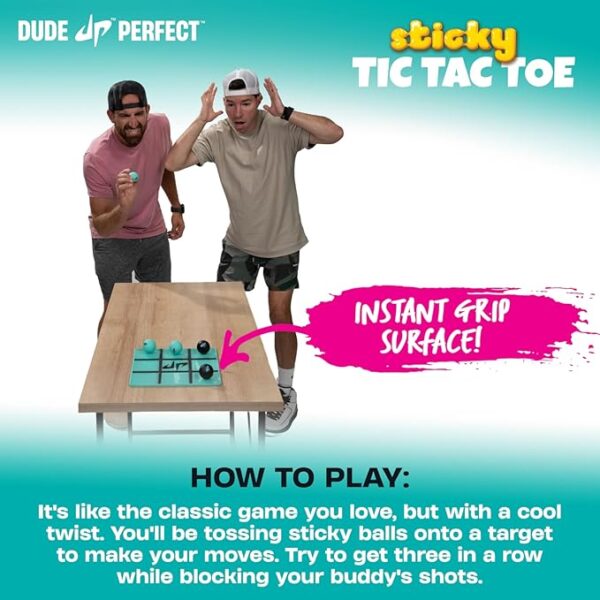 Dude Perfect Sticky Tic Tac Toe, Kids Tabletop Activity, for Family Game Night, for Gift and Parties, 2 Players, Ages 4+ - Image 6