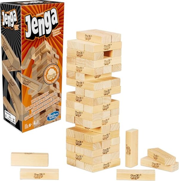 Jenga Game | The Original Wood Block Game with Genuine Hardwood Blocks | Stacking Tower Game | Ages 6+ | 1 or More Players | Party Games for Kids | Family Games - Image 2