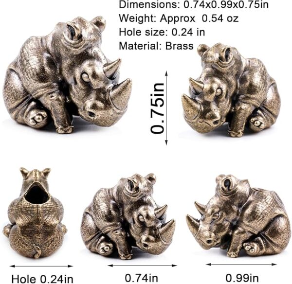 Knife Lanyard Beads - Hand-Cast Pure Copper Paracord Beads for Knives 0.24" Hole Fits 550 Cord & Tactical Gear Knife Bead for EDC Survival & Menâs Gifts (FD-103DZ) - Image 4