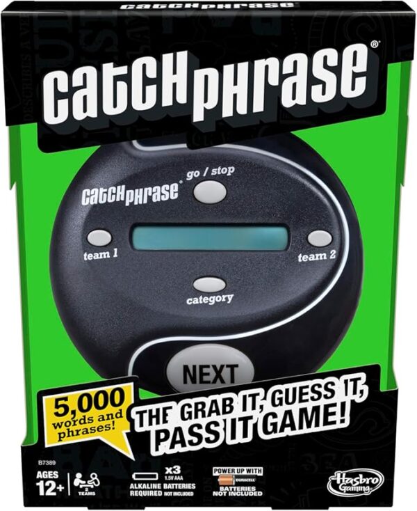 Hasbro Gaming Catch Phrase Electronic Game | Fun Active Handheld Party Games for Adults, Teens, and Kids | Ages 12+ | 4 or More Players, 2 Teams | Portable Family Travel Games (Amazon Exclusive) - Image 2