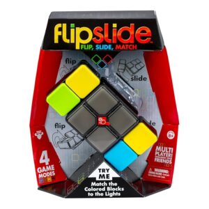 Flipslide Game - Electronic Handheld Game | Addictive Multiplayer Puzzle Game of Skill | Flip, Slide & Match Colors to Beat the Clock | 4 Thrilling Game Modes | Ages 8+ | Includes Batteries