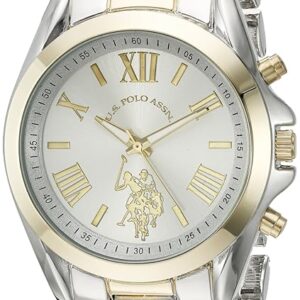 U.S. Polo Assn. Women's Analog Watch â Silver Dial with Two-Tone Silver and Gold Stainless Steel Bracelet â Elegant Design with Roman Numerals