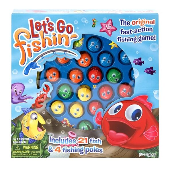 Let's Go Fishin' Game by Pressman - The Original Fast-Action Fishing Game!, 1-4 players