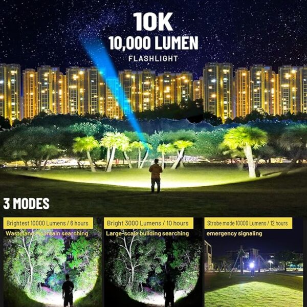 VASTFIRE Rechargeable Flashlights High Lumens 2024 Brightest Flashlight Spotlight Light Lanterns for Emergencies + Mini 365nm UV Flashlight for Resin Flash Light High Powered for Home Car Camping - Image 7