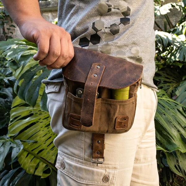 Hide & Drink, Survival Camping Pouch, Belt Loop, Rustic and Handy Tool Bag, Weather Resistant Outdoor Accessories, Traveling Essentials, Waxed Canvas, Handmade - Image 3
