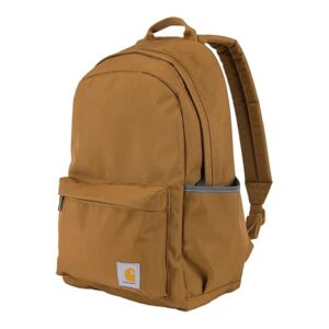Carhartt 21L Classic Backpack, Water-Resistant Pack W/ 15" Laptop Sleeve and Organizational Compartments, Brown, PFAS Free