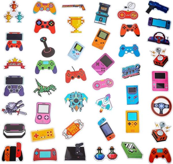 100 Pack Video Game Stickers, Video Game Gamer Party Favors, Birthday Decorations - Image 3
