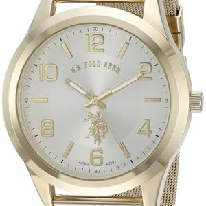 Accutime U.S. Polo Assn. Classic Men's Quartz Metal and Alloy Watch, Color:Gold-Toned (Model: USC80376)