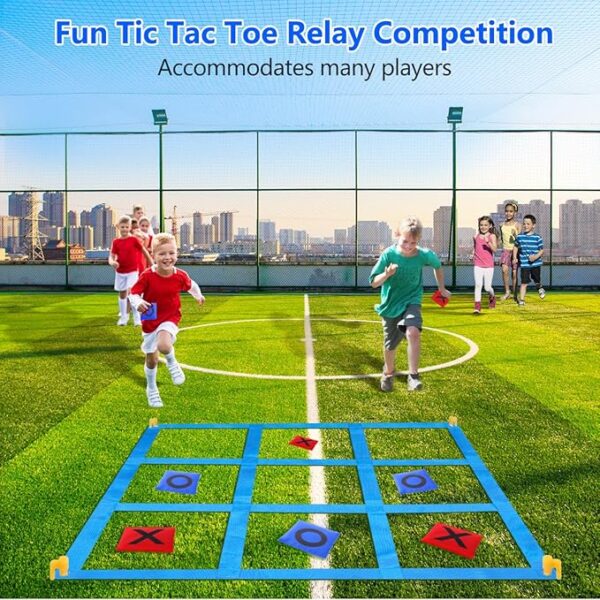 CWLAKON Outdoor Giant Tic Tac Toe Bean Bag Toss Games for Kids Adults Family, Large Outside Lawn Yard Backyard Carnival Field Day Game, Beach Picnic Camping Birthday Party Family Reunion Games - Image 5