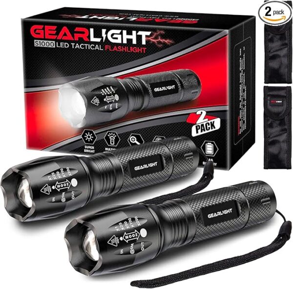 GearLight LED Flashlights - Mini Camping Flashlights with High Lumens, 5 Modes, Zoomable Beam - Powerful, Bright, and Versatile Tactical Flash Light for Outdoor and Home Use - Image 2
